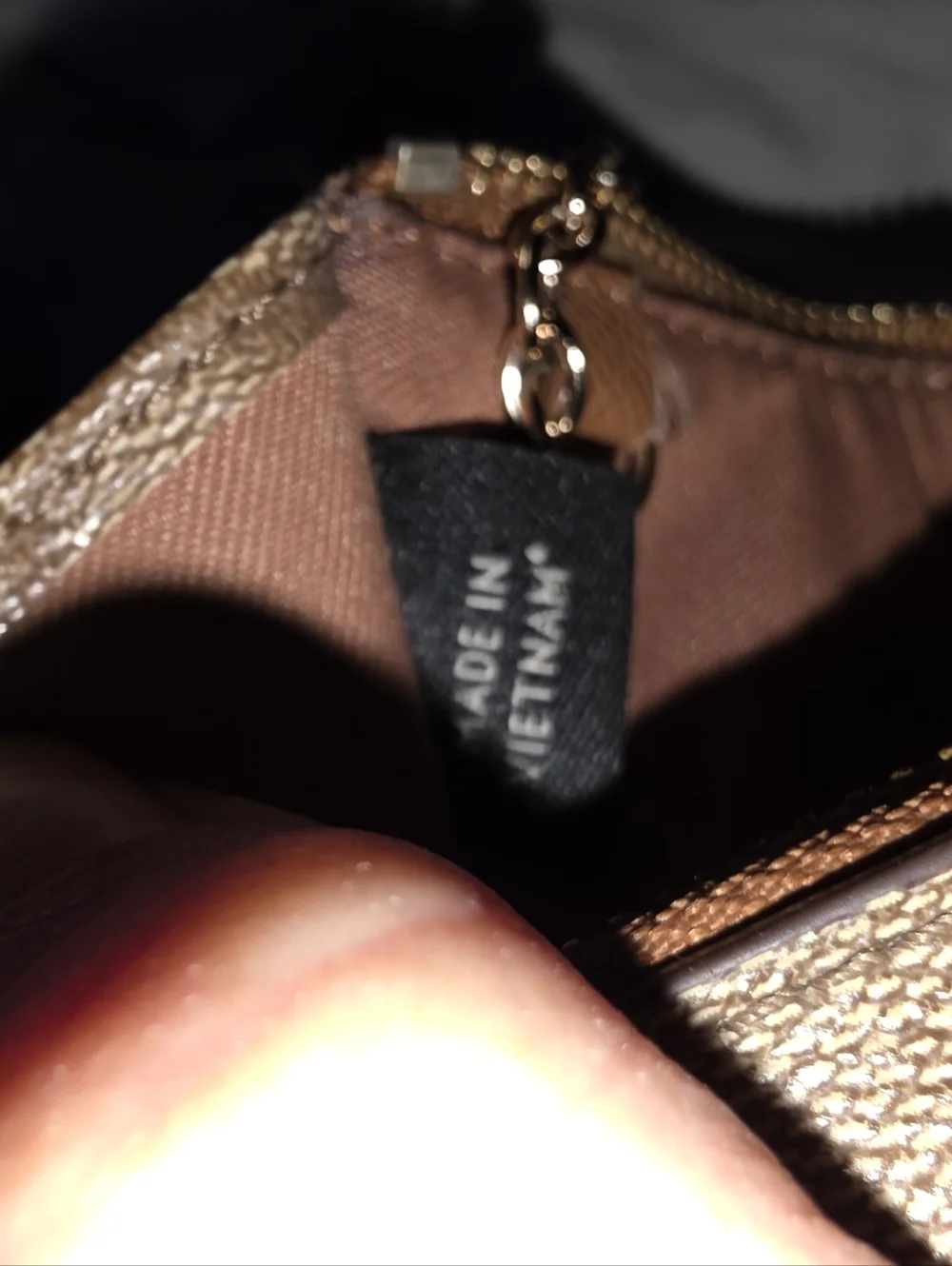 Coach Signature Divided Card Case with Key Ring